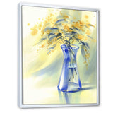 Summer Flowers In Blue Glass Bottle