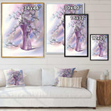 Pussy Willow Branches In Violet Glass Vase