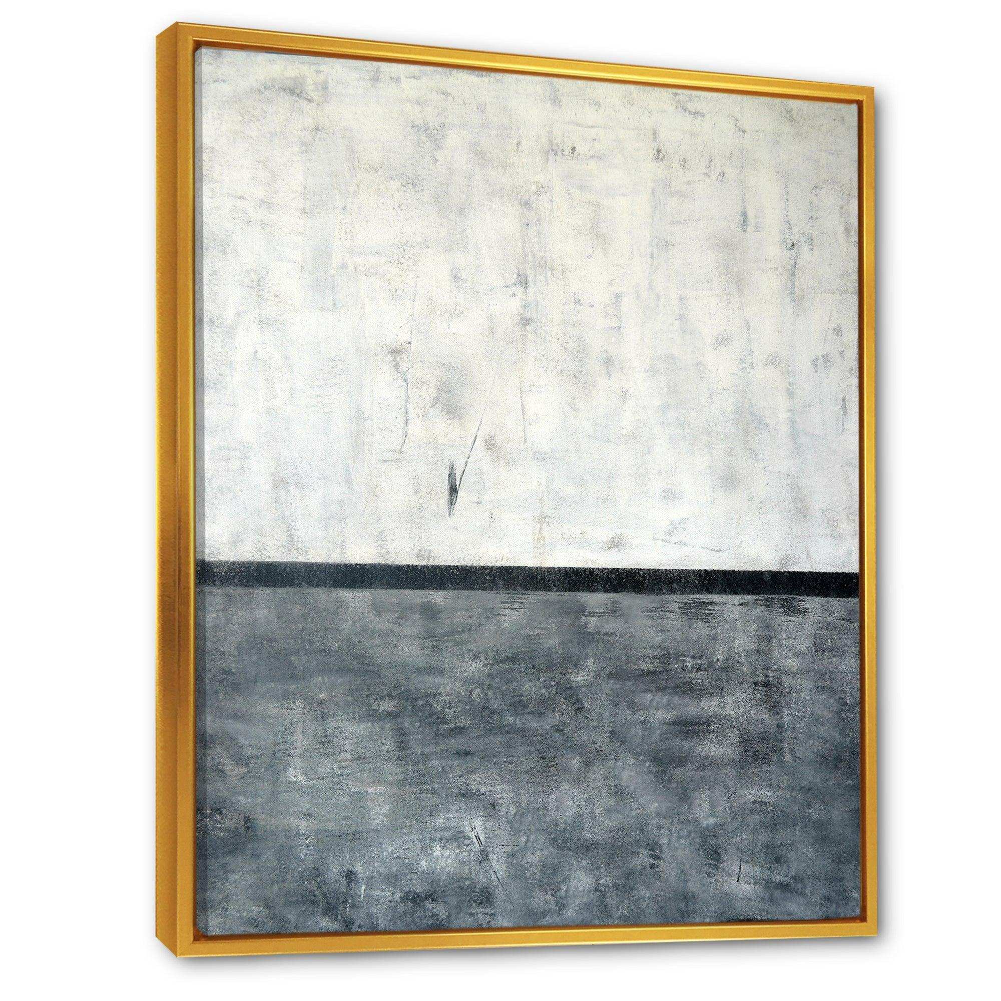 Grey and White Abstract Art Painting