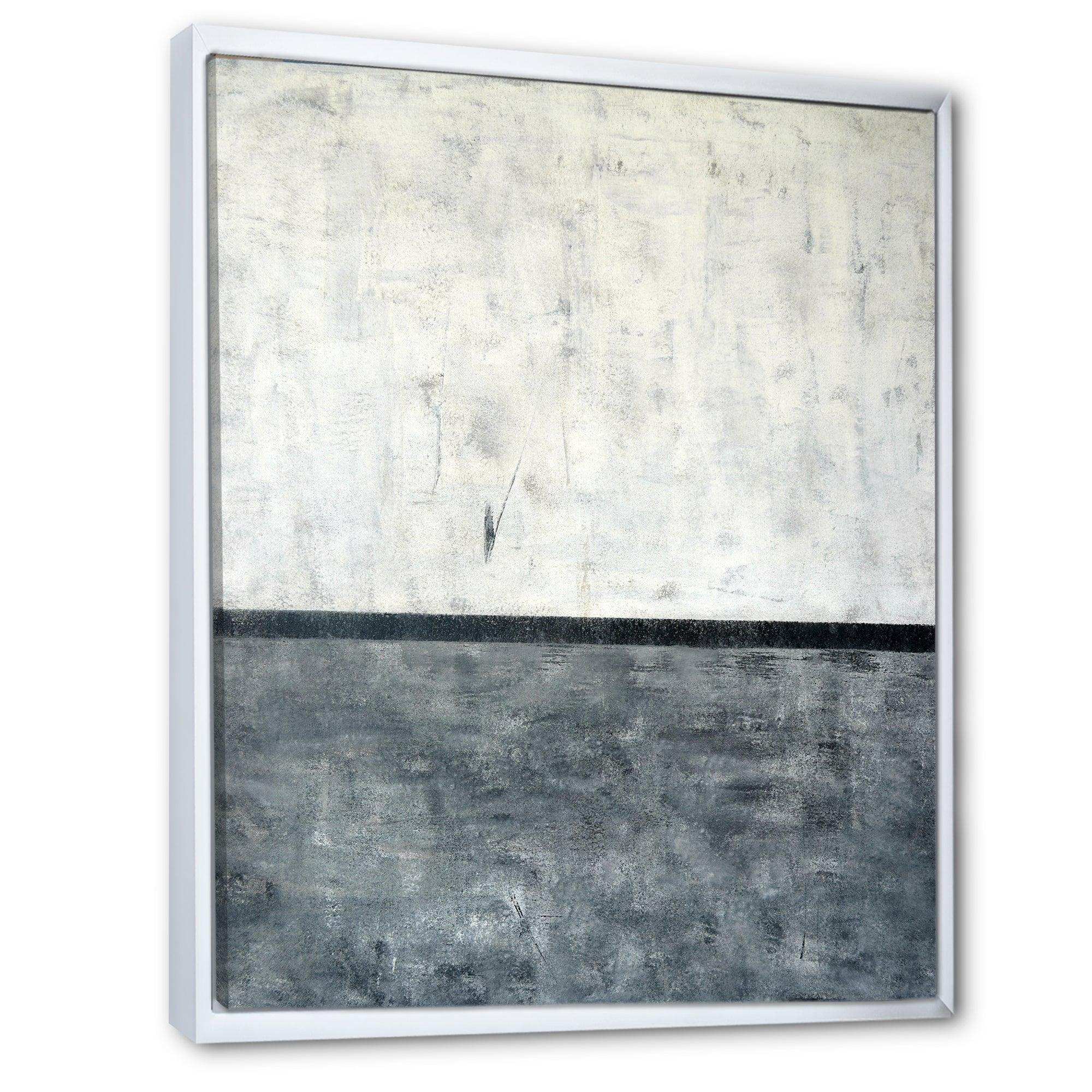 Grey and White Abstract Art Painting