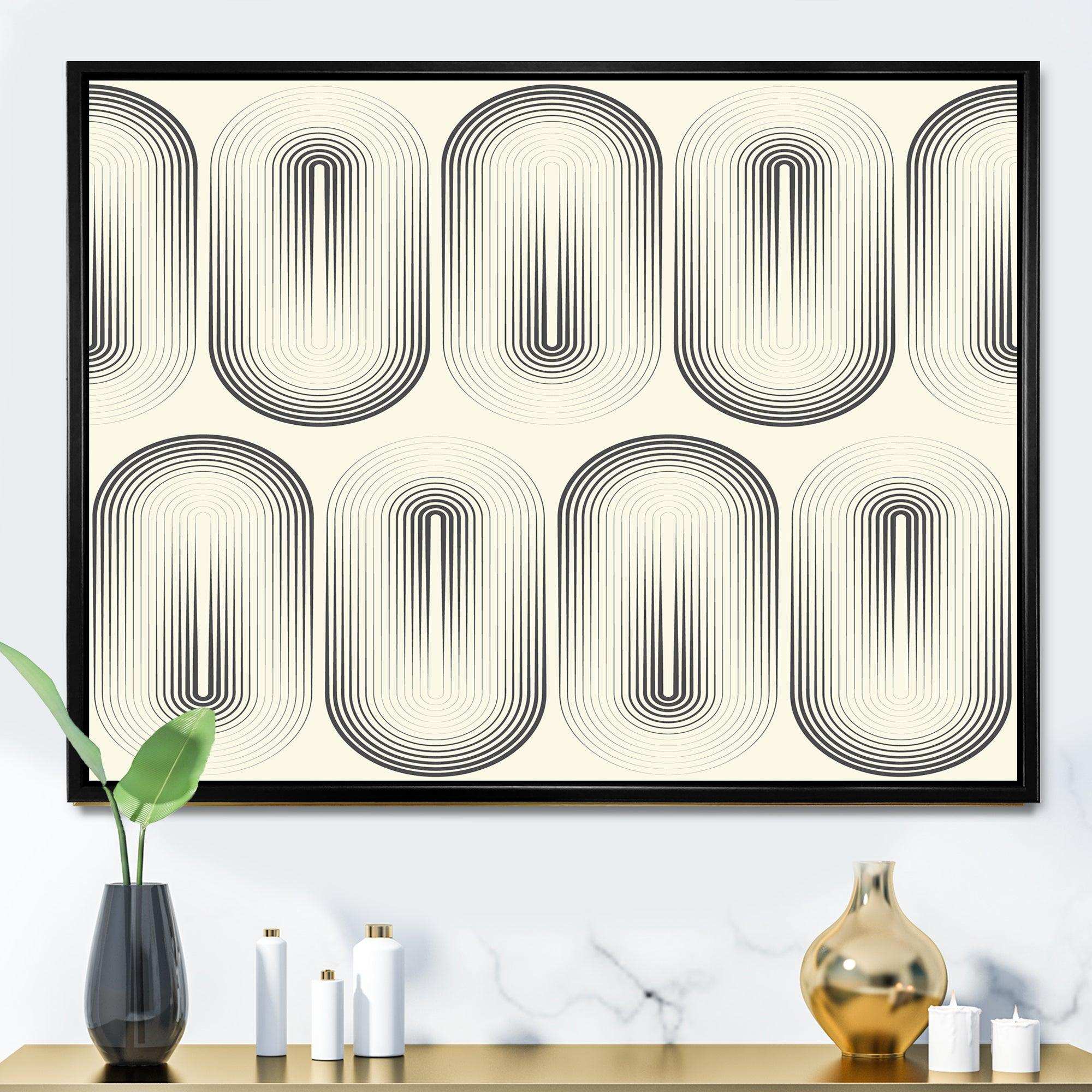 Retro Curved Minimal Geometric Ornament I