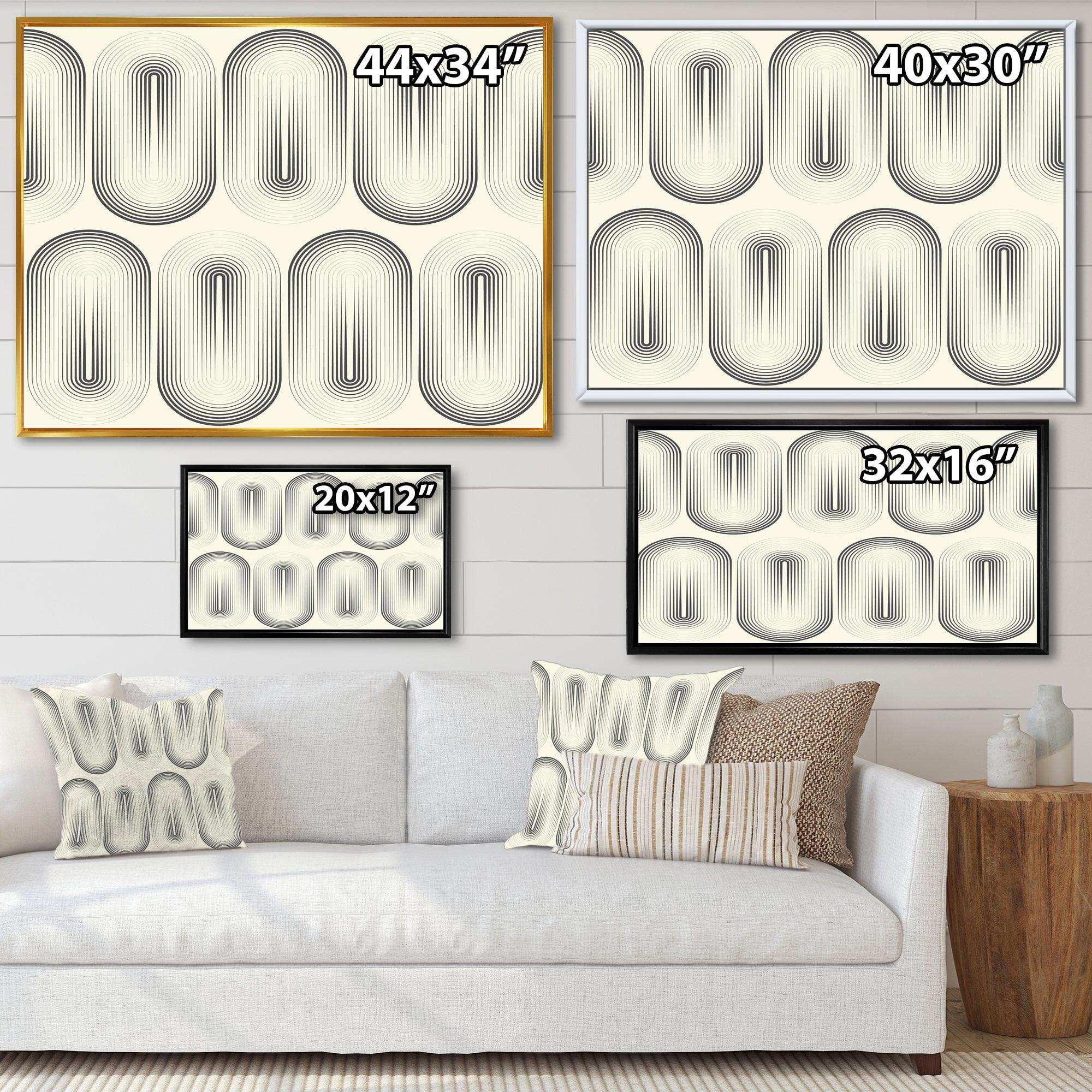 Retro Curved Minimal Geometric Ornament I