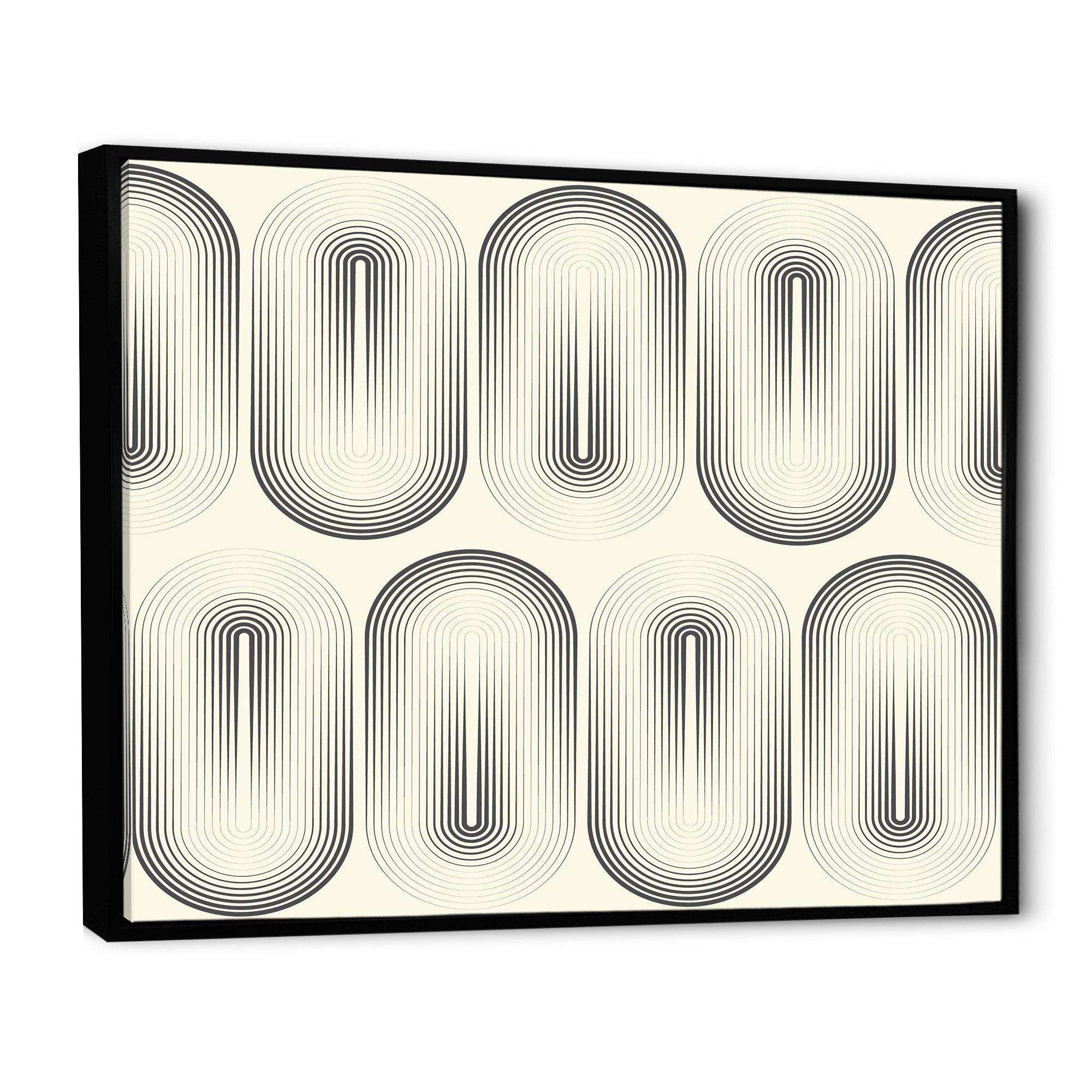 Retro Curved Minimal Geometric Ornament I