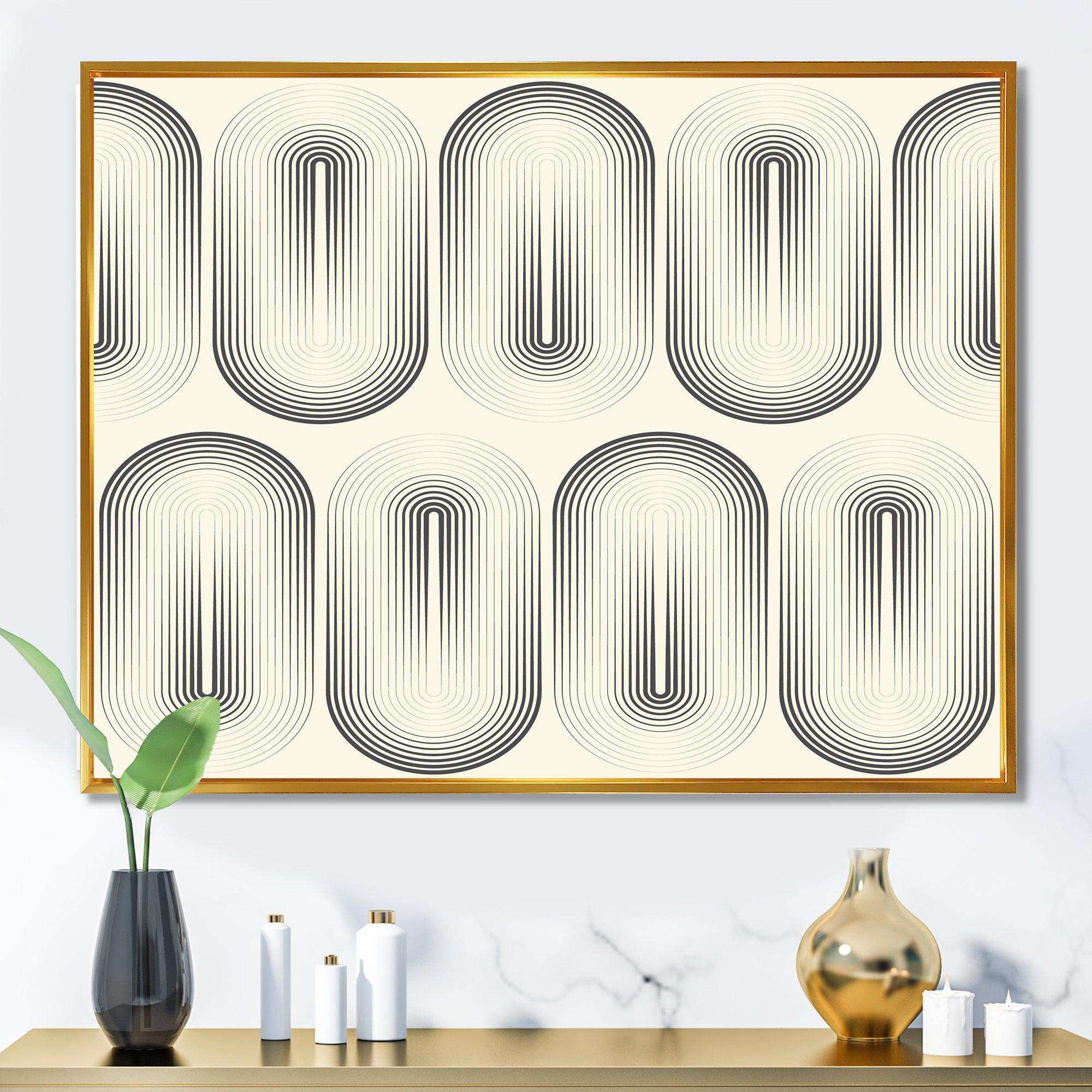 Retro Curved Minimal Geometric Ornament I