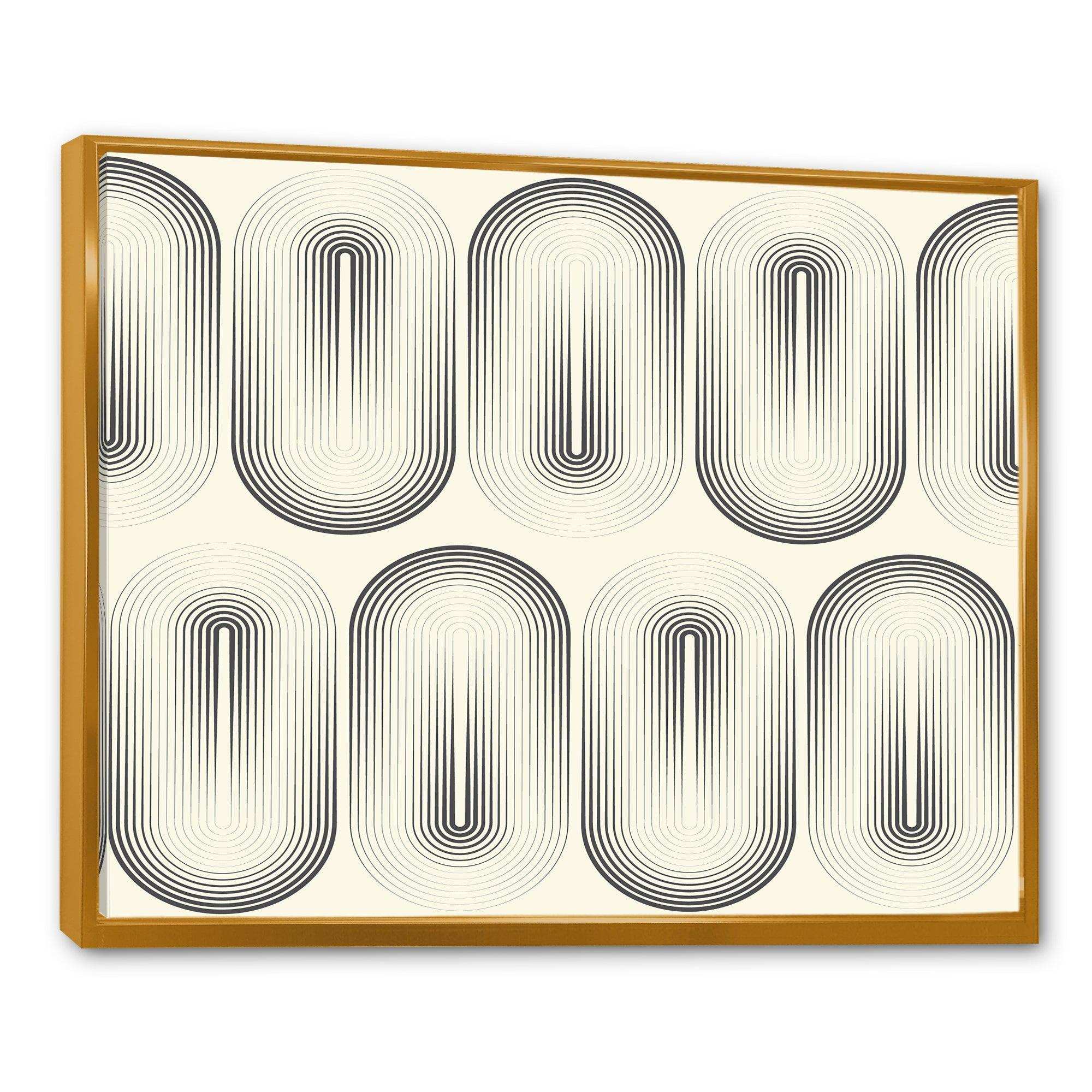 Retro Curved Minimal Geometric Ornament I