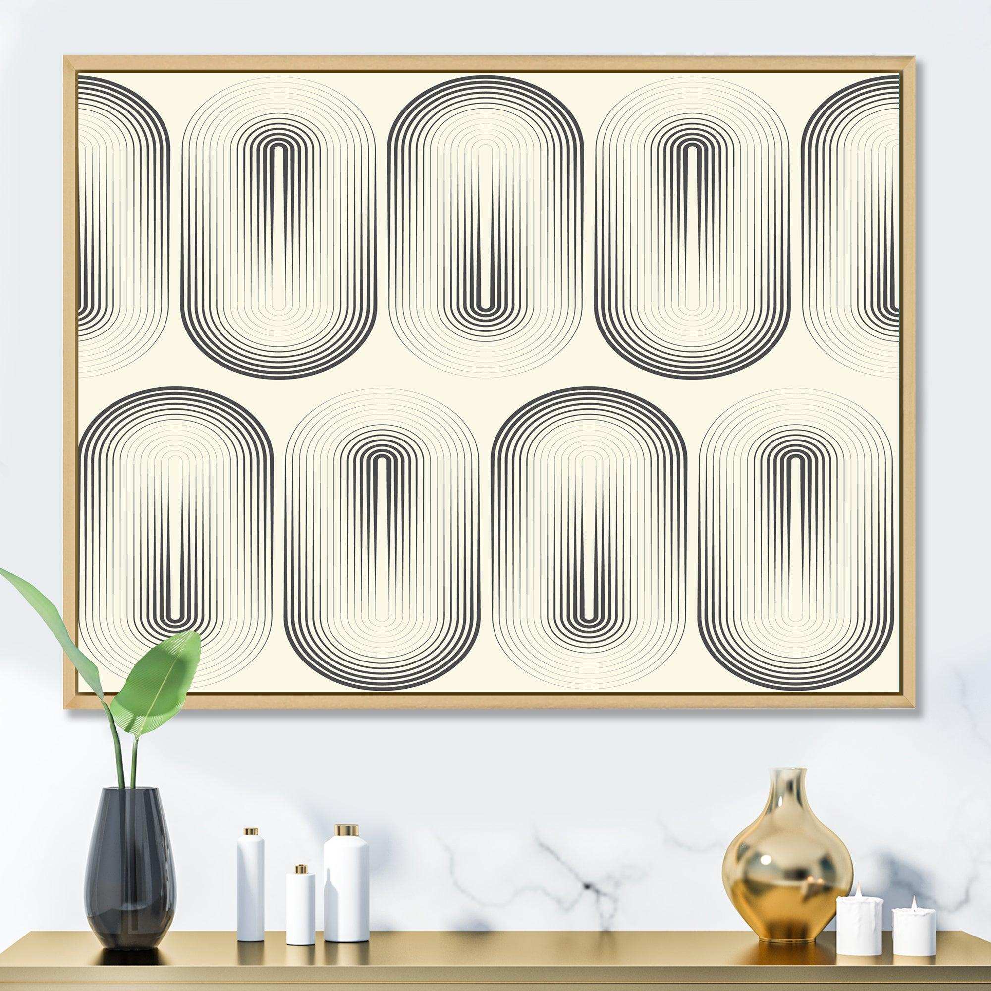 Retro Curved Minimal Geometric Ornament I