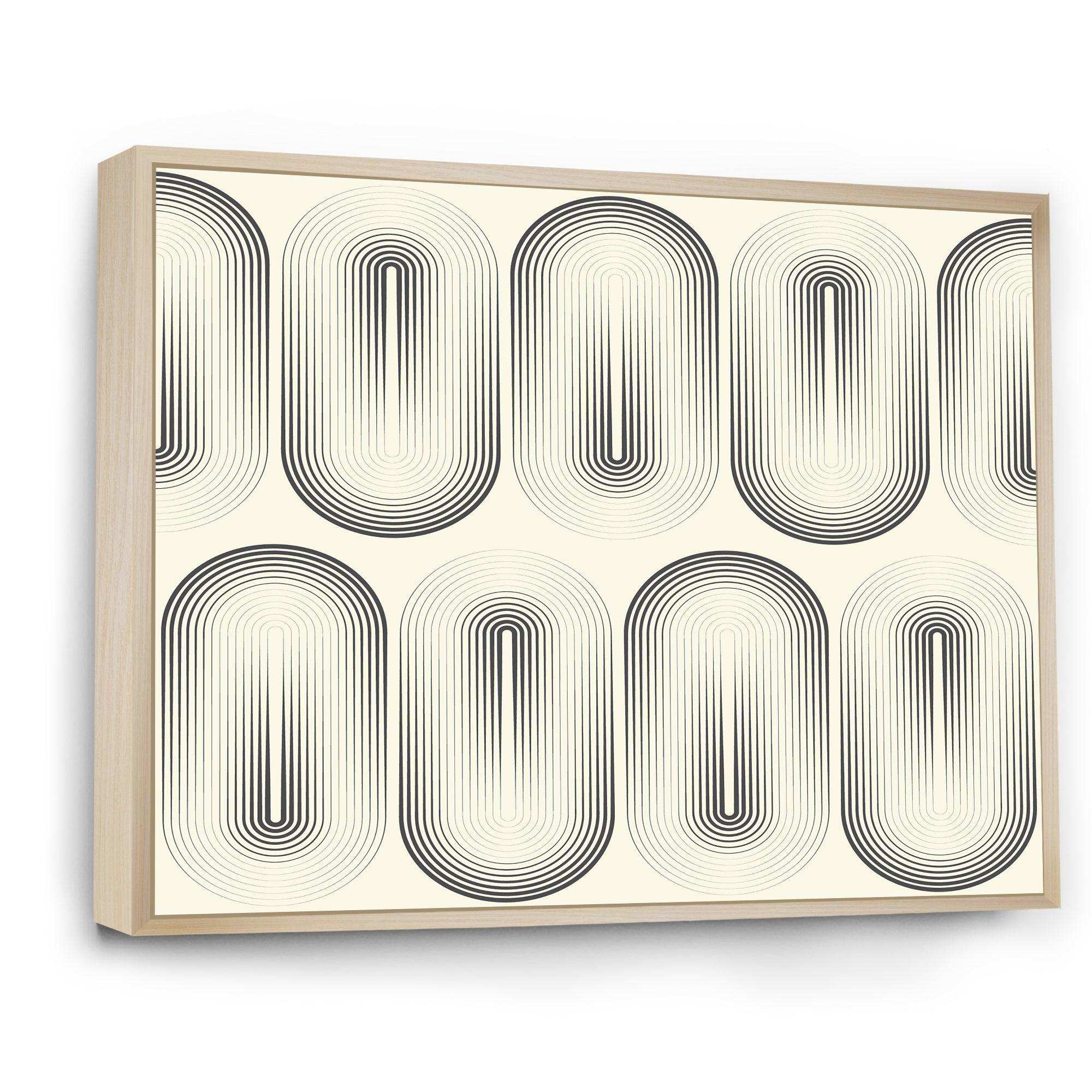 Retro Curved Minimal Geometric Ornament I