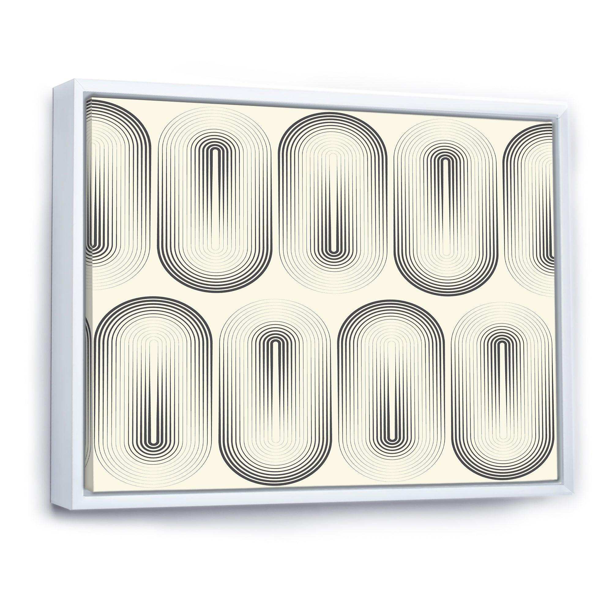 Retro Curved Minimal Geometric Ornament I