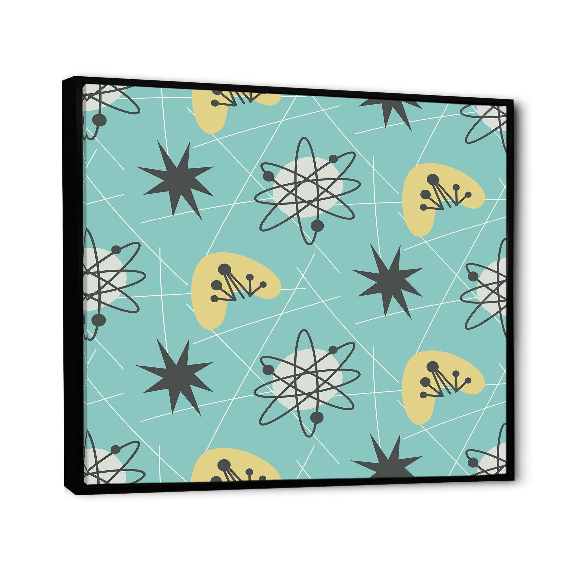 1950 Retro Pattern I Framed Canvas Vibrant Black - 1.5 Thick