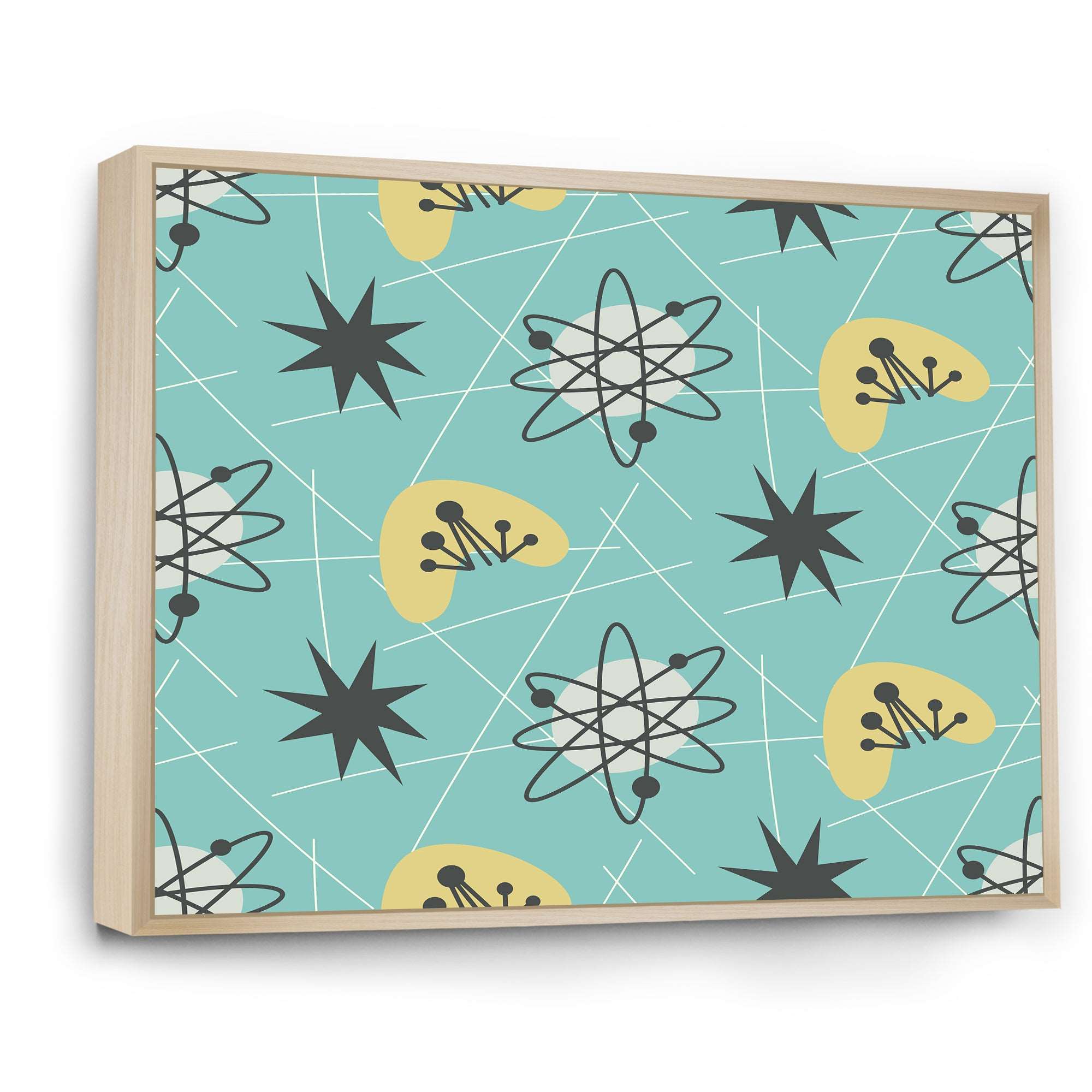 1950 Retro Pattern I Framed Canvas Matte White - 1.5 Thick