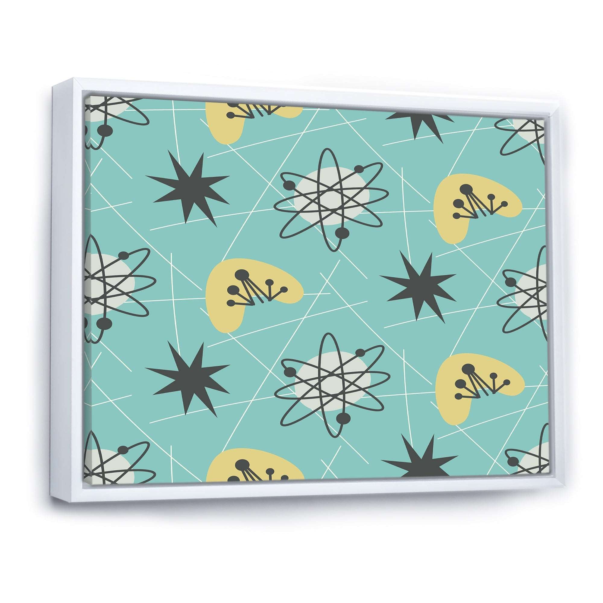 1950 Retro Pattern I Framed Canvas Matte White - 1.5 Thick