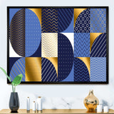 Retro Luxury Waves In Gold and Blue IV