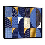 Retro Luxury Waves In Gold and Blue IV