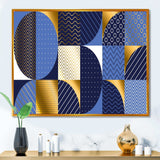 Retro Luxury Waves In Gold and Blue IV