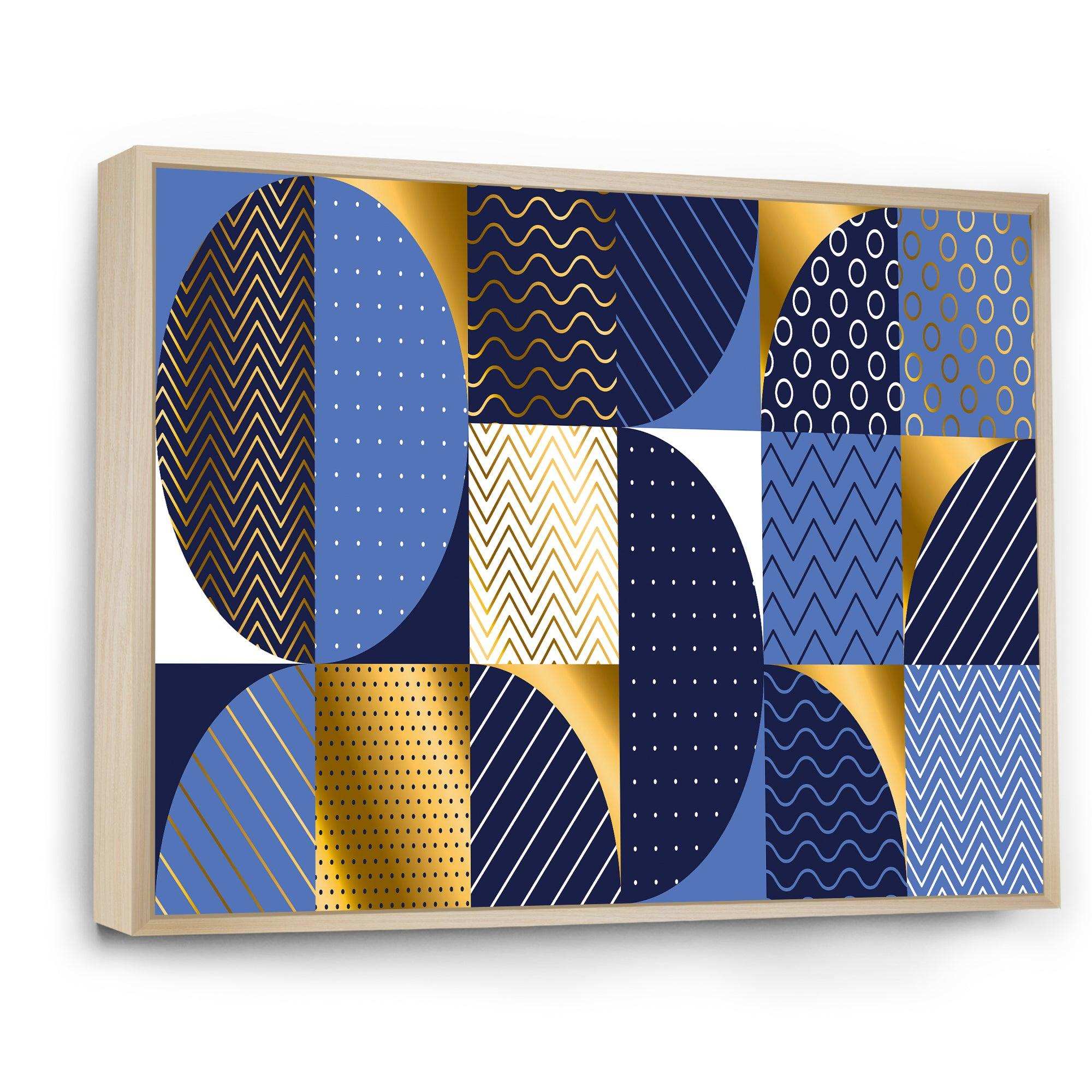 Retro Luxury Waves In Gold and Blue IV