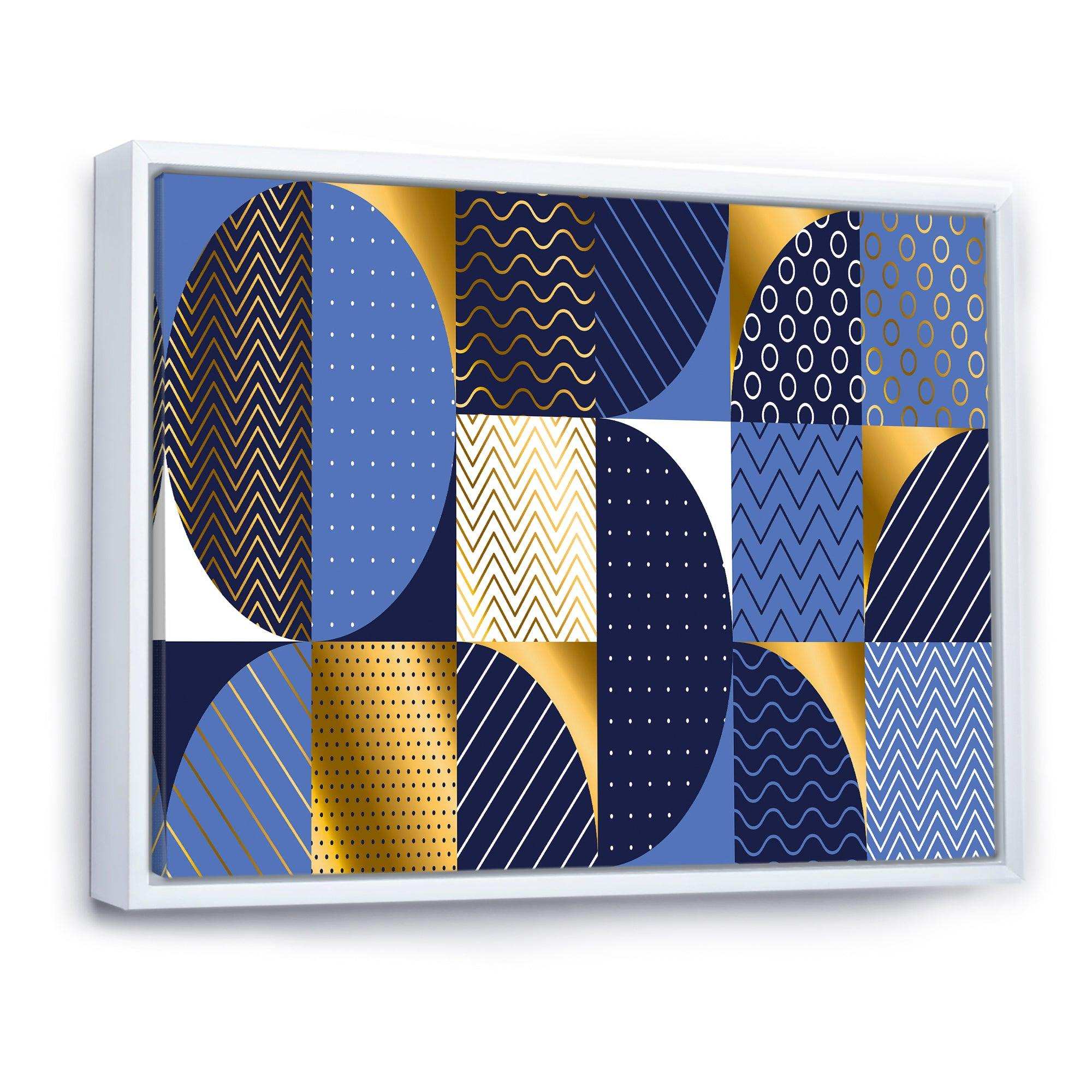 Retro Luxury Waves In Gold and Blue IV