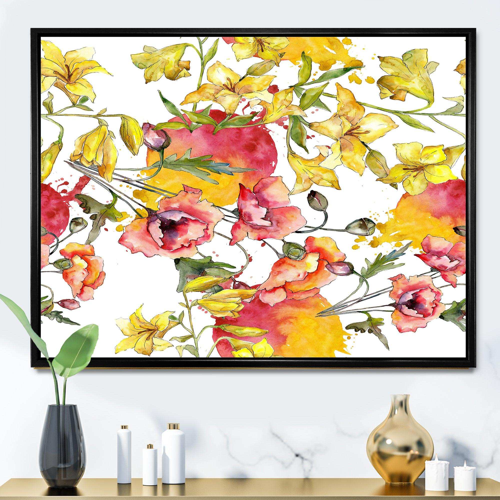 Retro Handdrawn Poppies IV