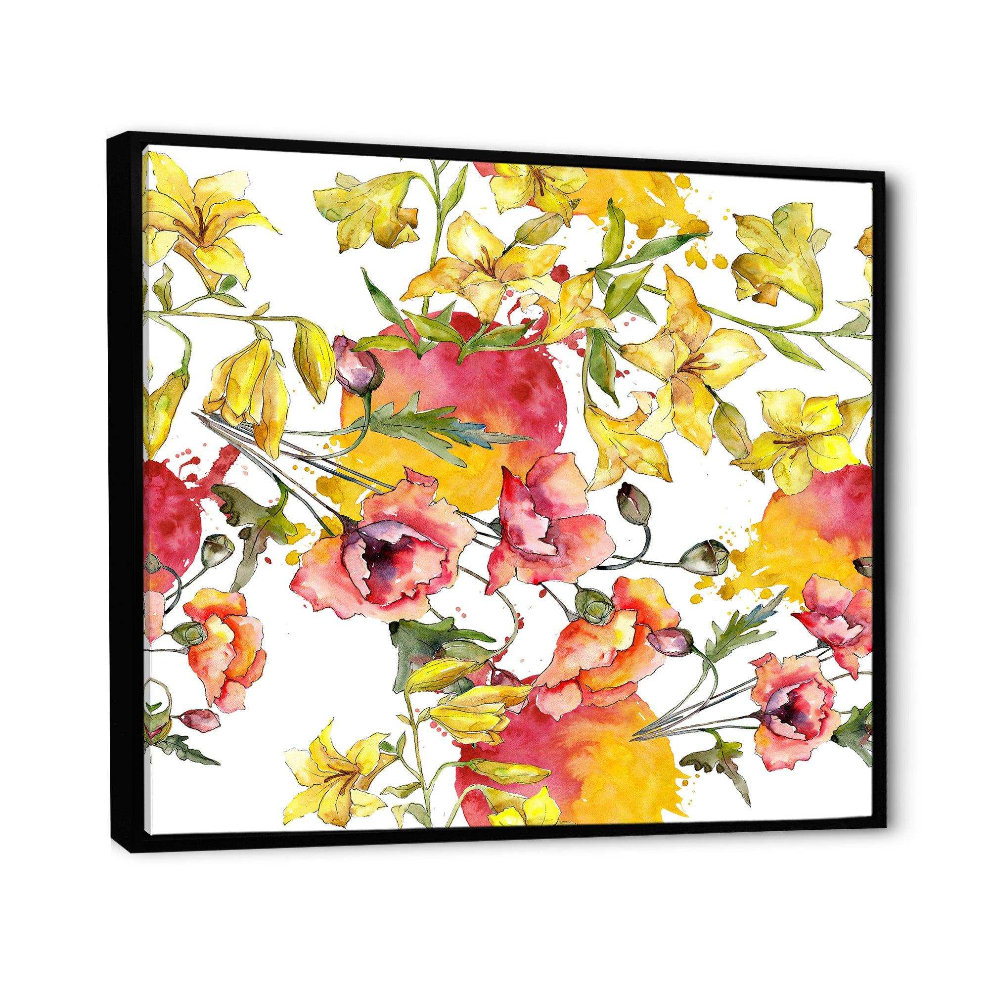 Retro Handdrawn Poppies IV