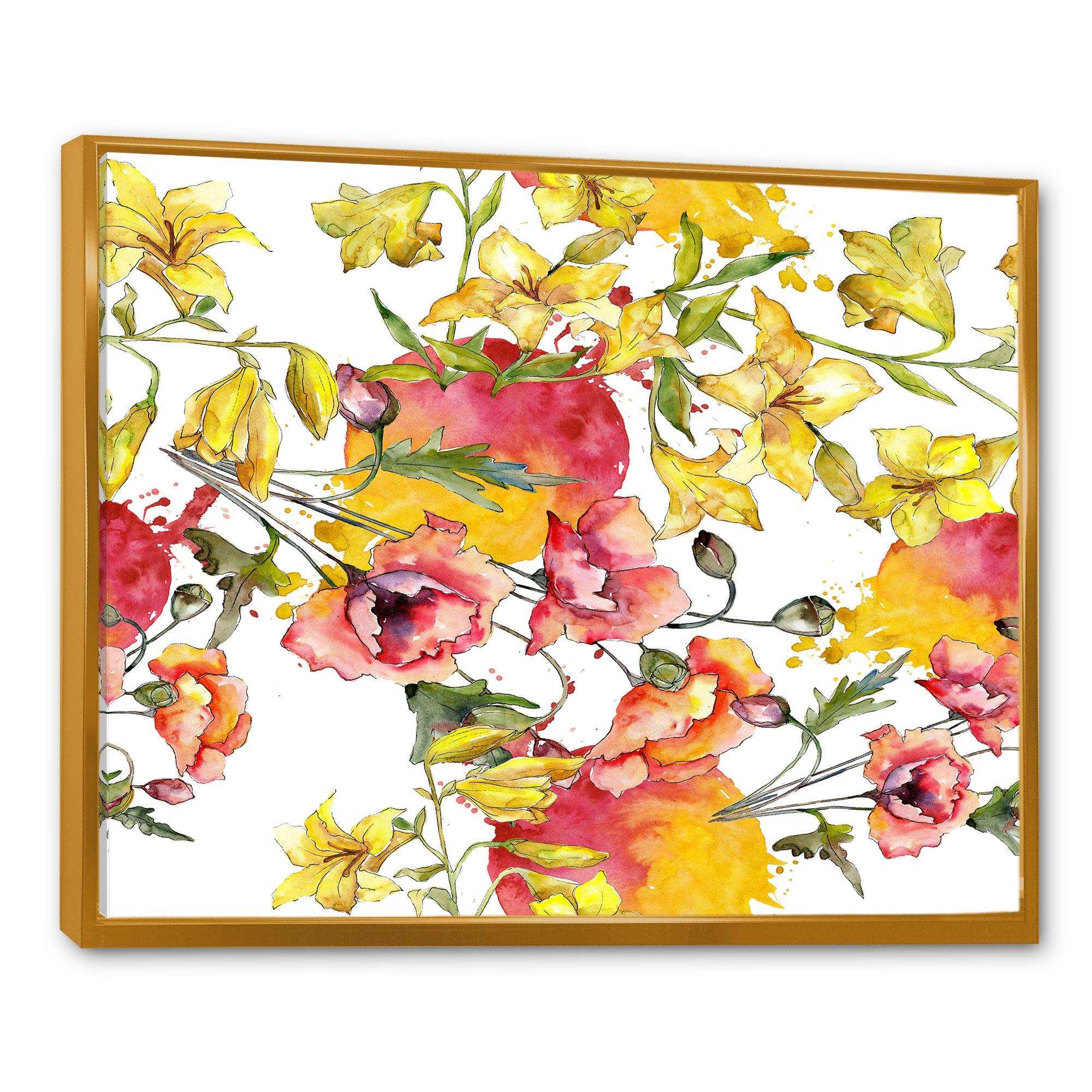 Retro Handdrawn Poppies IV