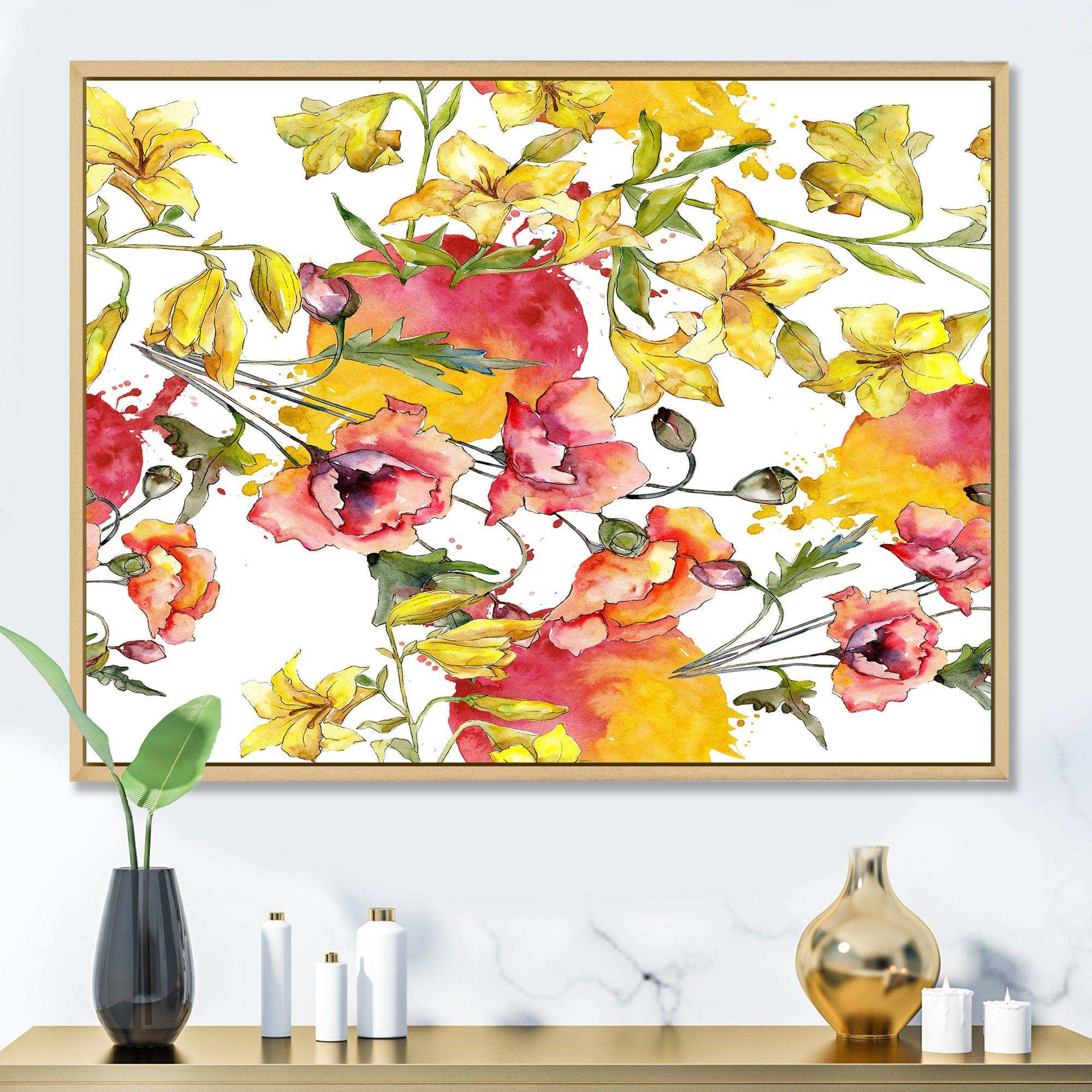 Retro Handdrawn Poppies IV