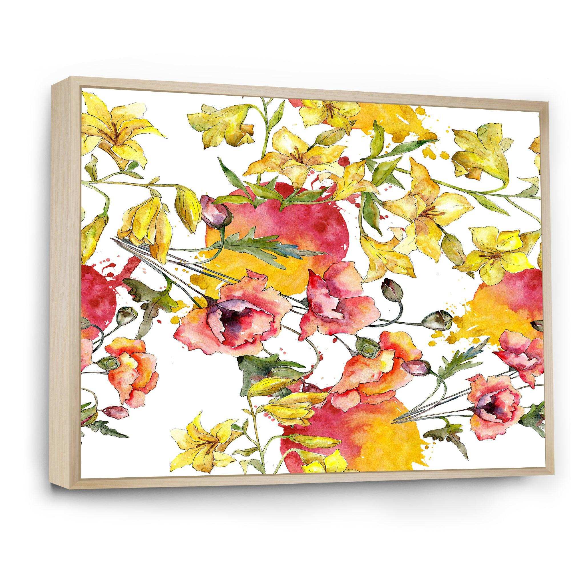 Retro Handdrawn Poppies IV