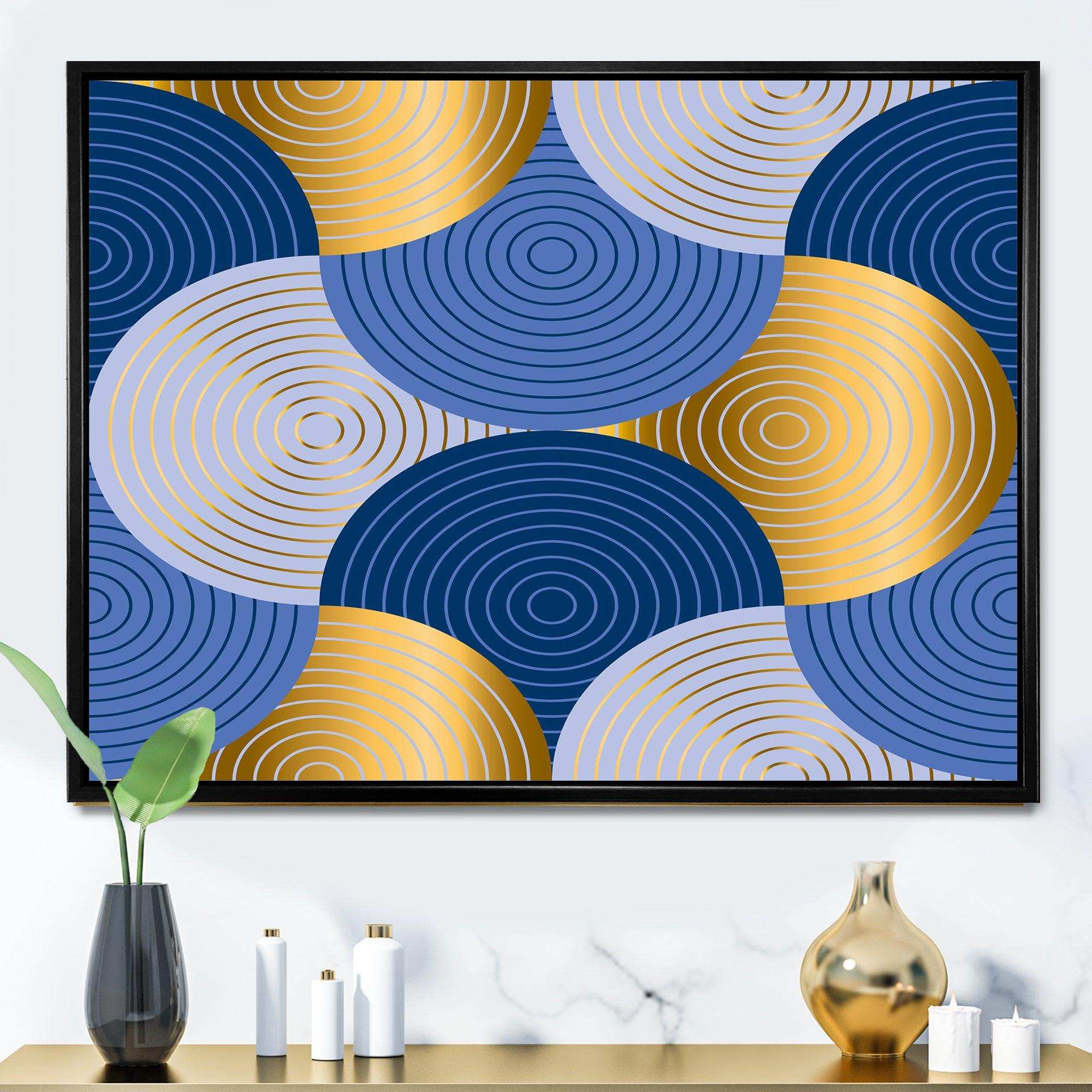 Retro Luxury Waves In Gold and Blue X