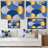 Retro Luxury Waves In Gold and Blue X