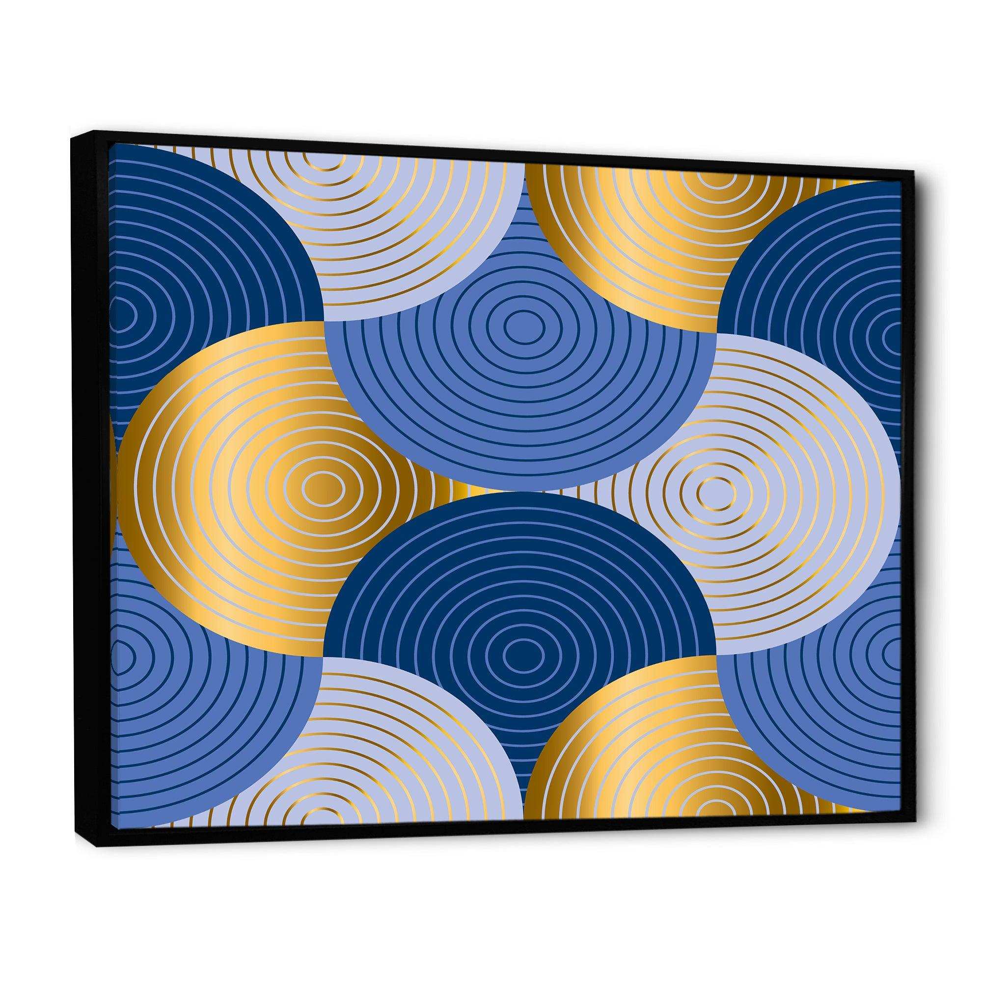 Retro Luxury Waves In Gold and Blue X