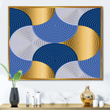 Retro Luxury Waves In Gold and Blue X