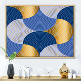 Retro Luxury Waves In Gold and Blue X