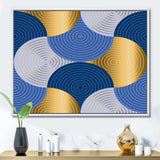 Retro Luxury Waves In Gold and Blue X