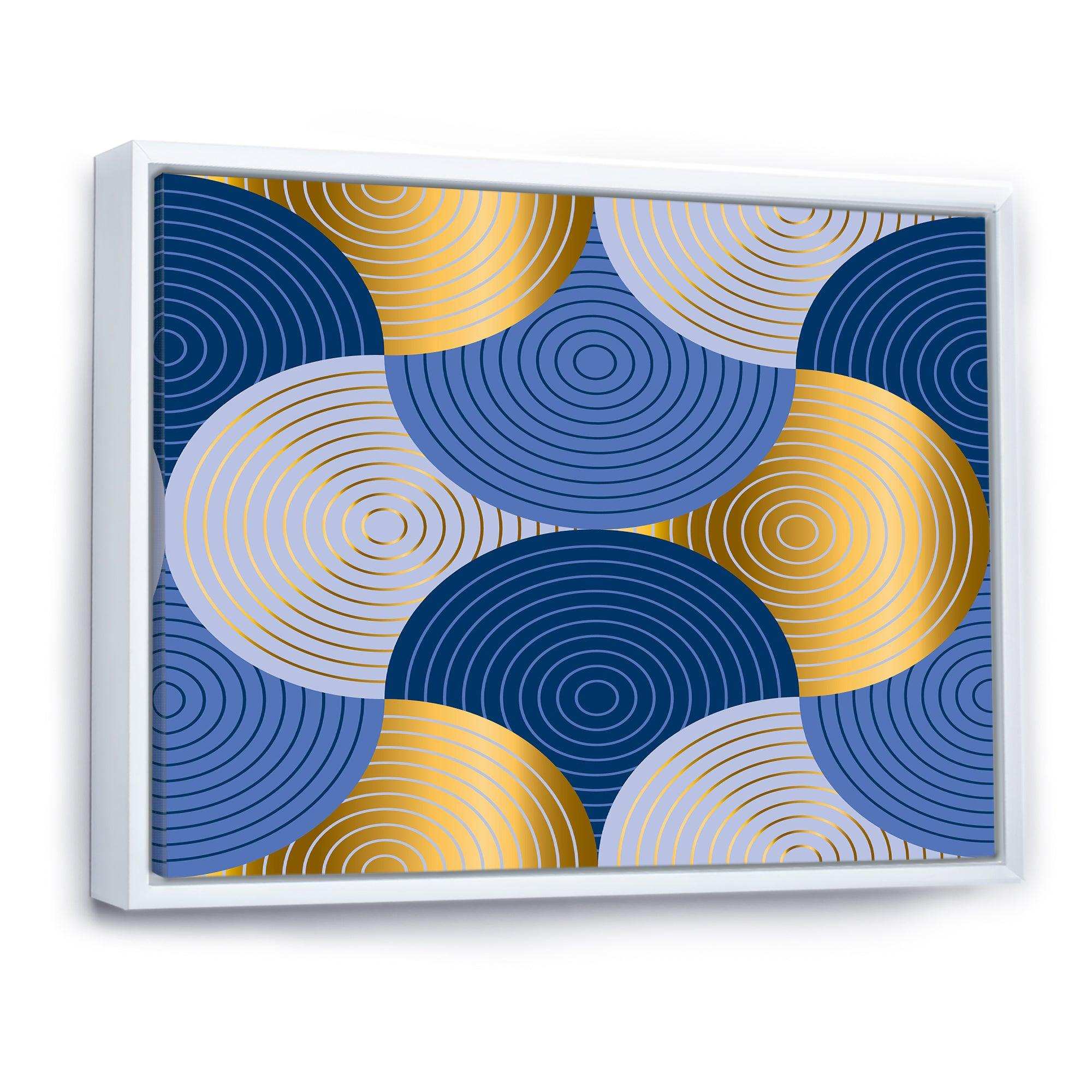 Retro Luxury Waves In Gold and Blue X