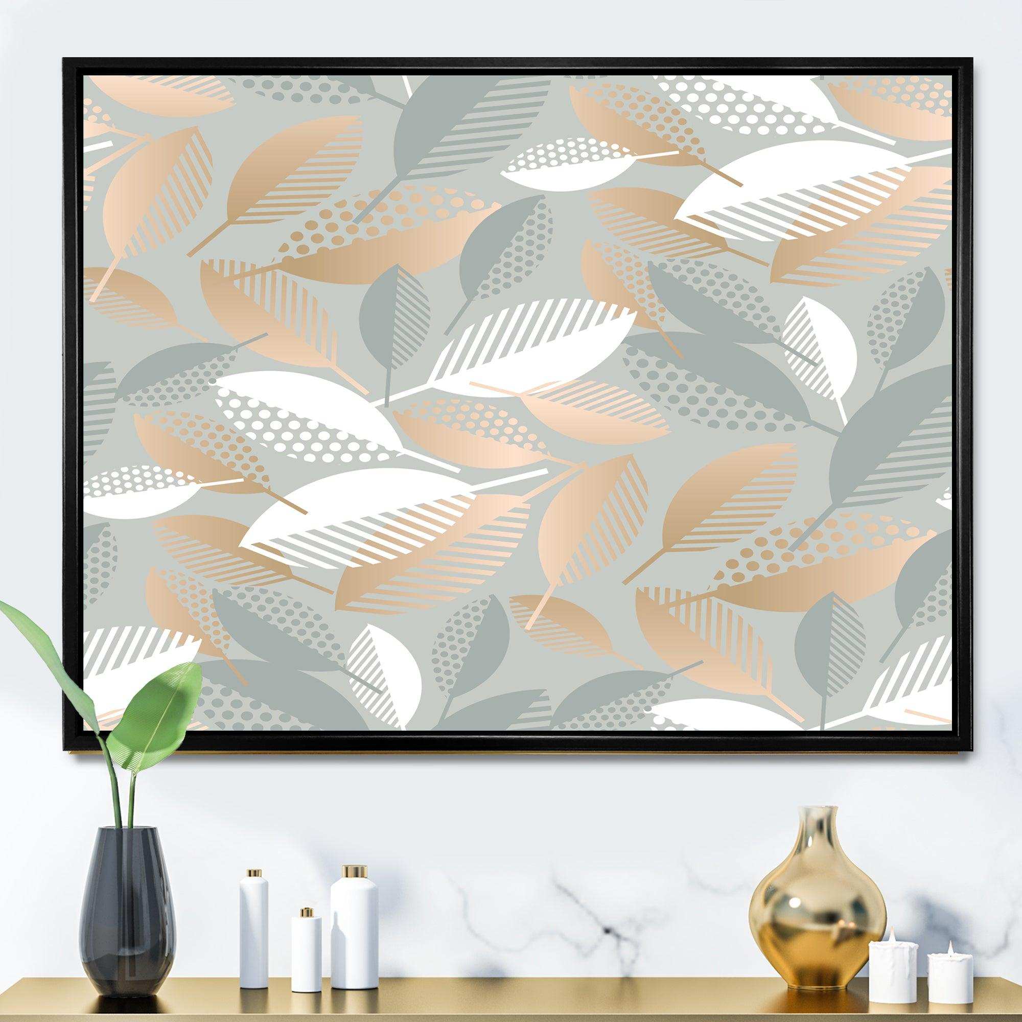 Luxury geometric fall leaves pattern