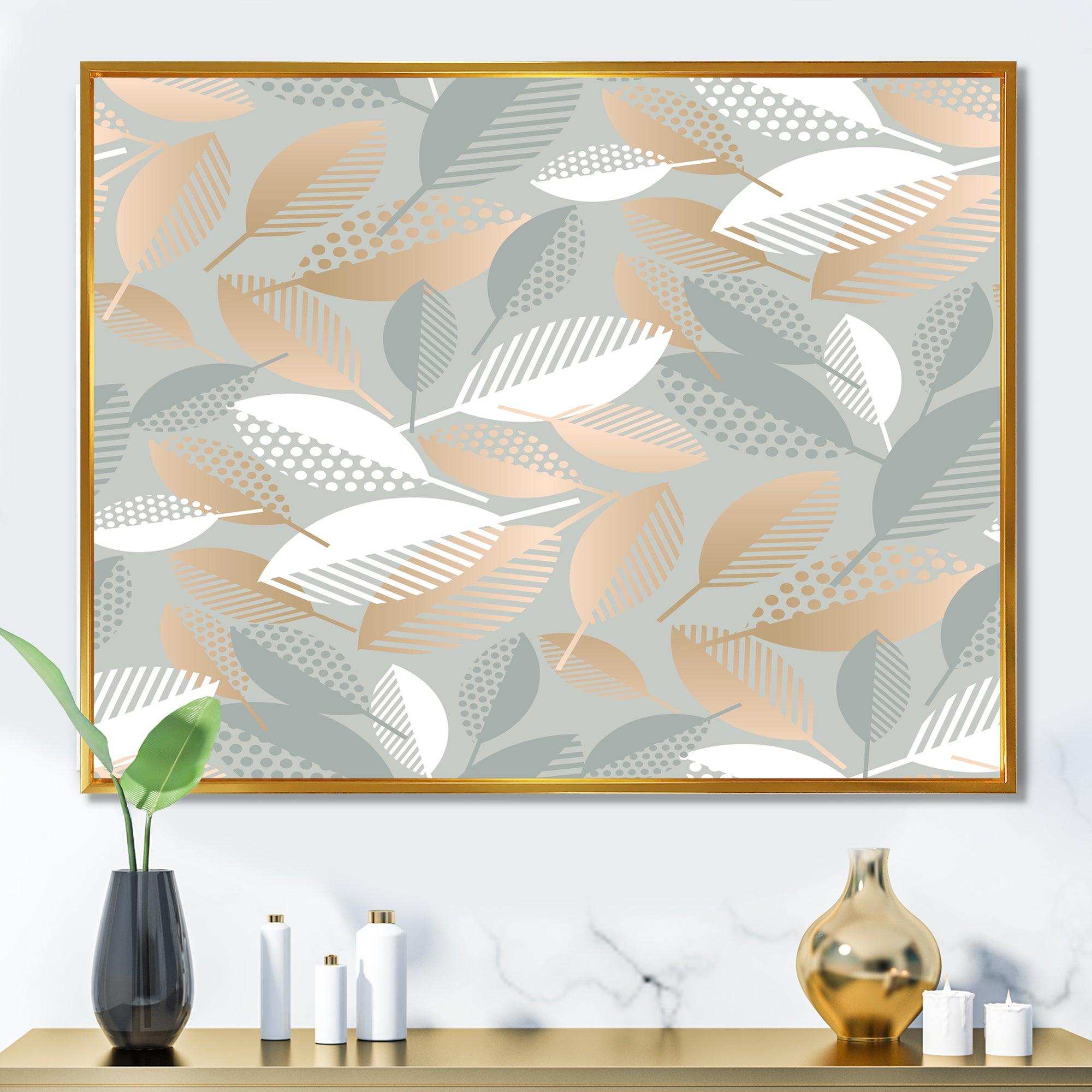 Luxury geometric fall leaves pattern