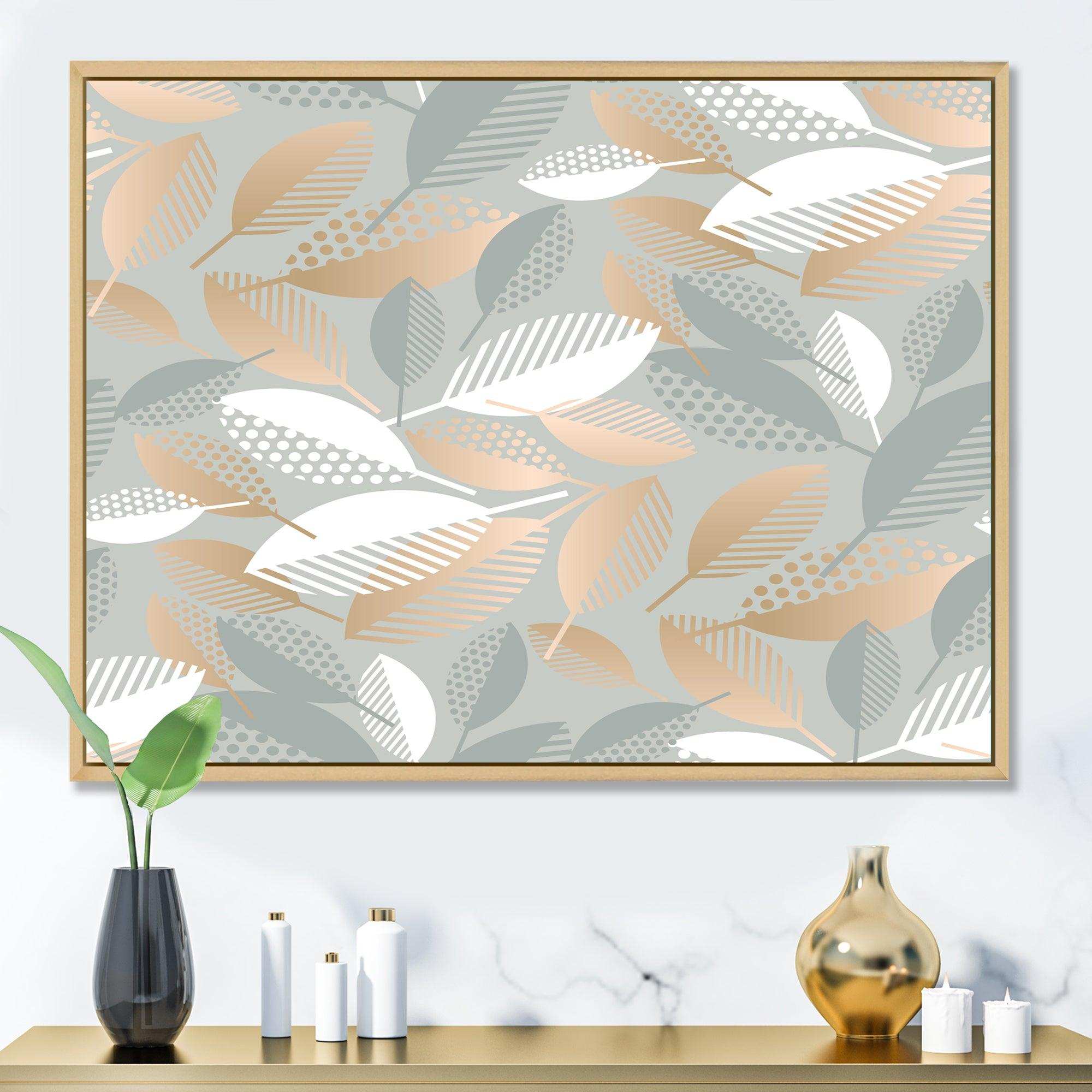Luxury geometric fall leaves pattern