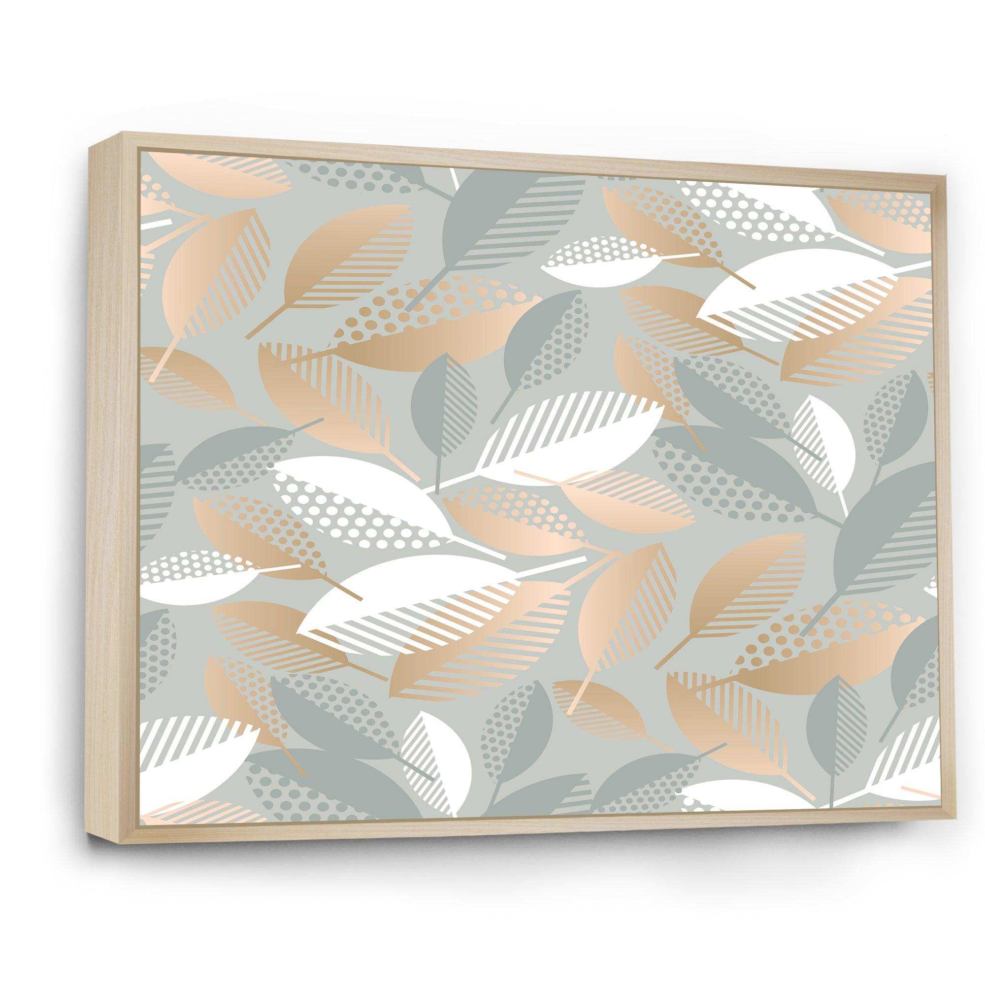Luxury geometric fall leaves pattern