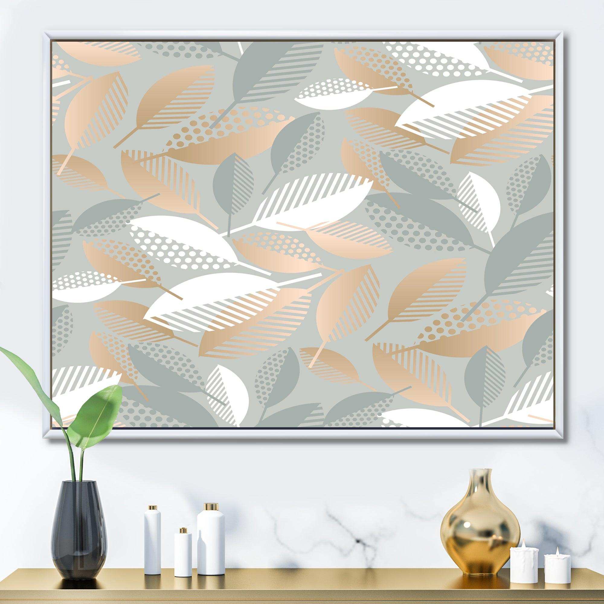 Luxury geometric fall leaves pattern