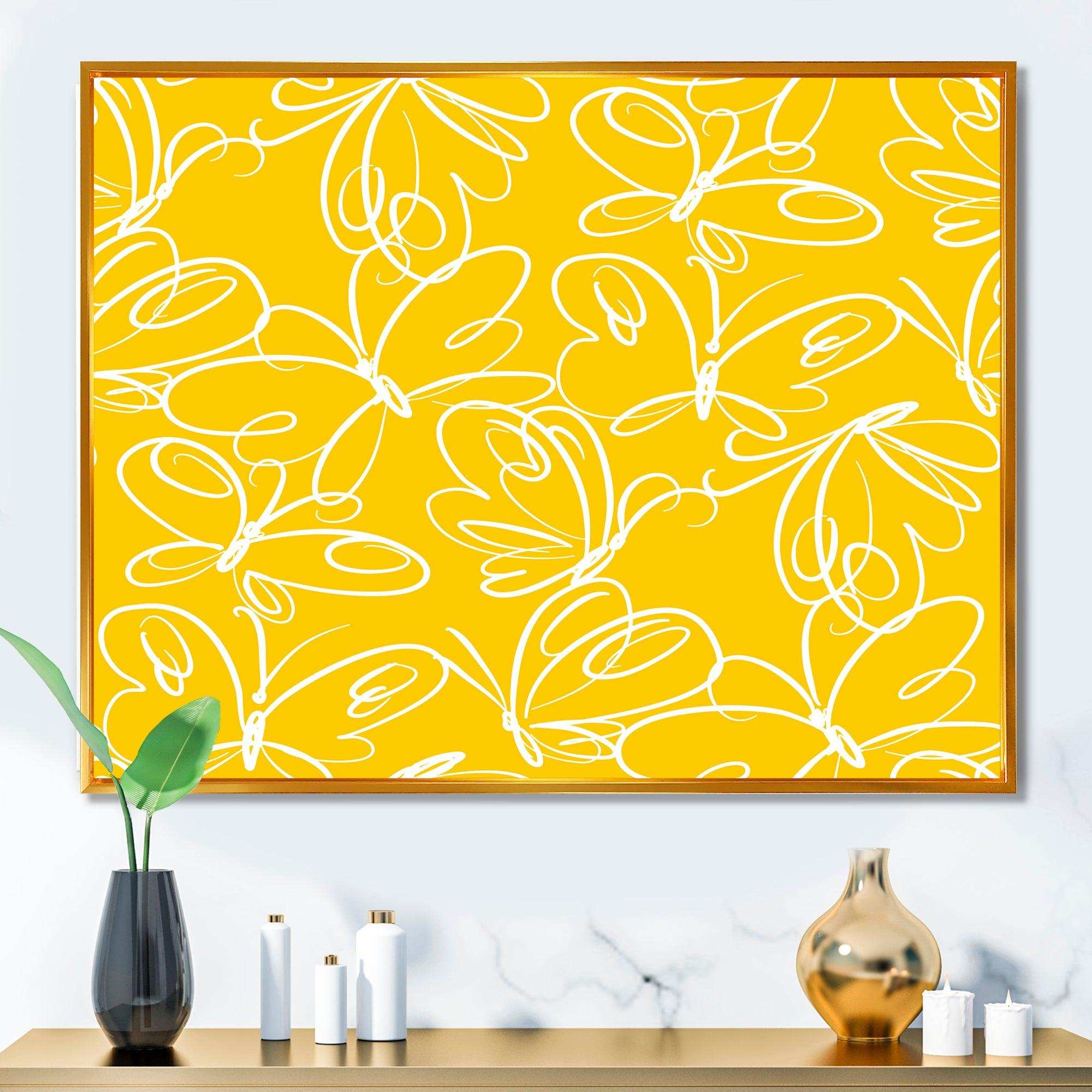 Butterflies hand drawn color pattern