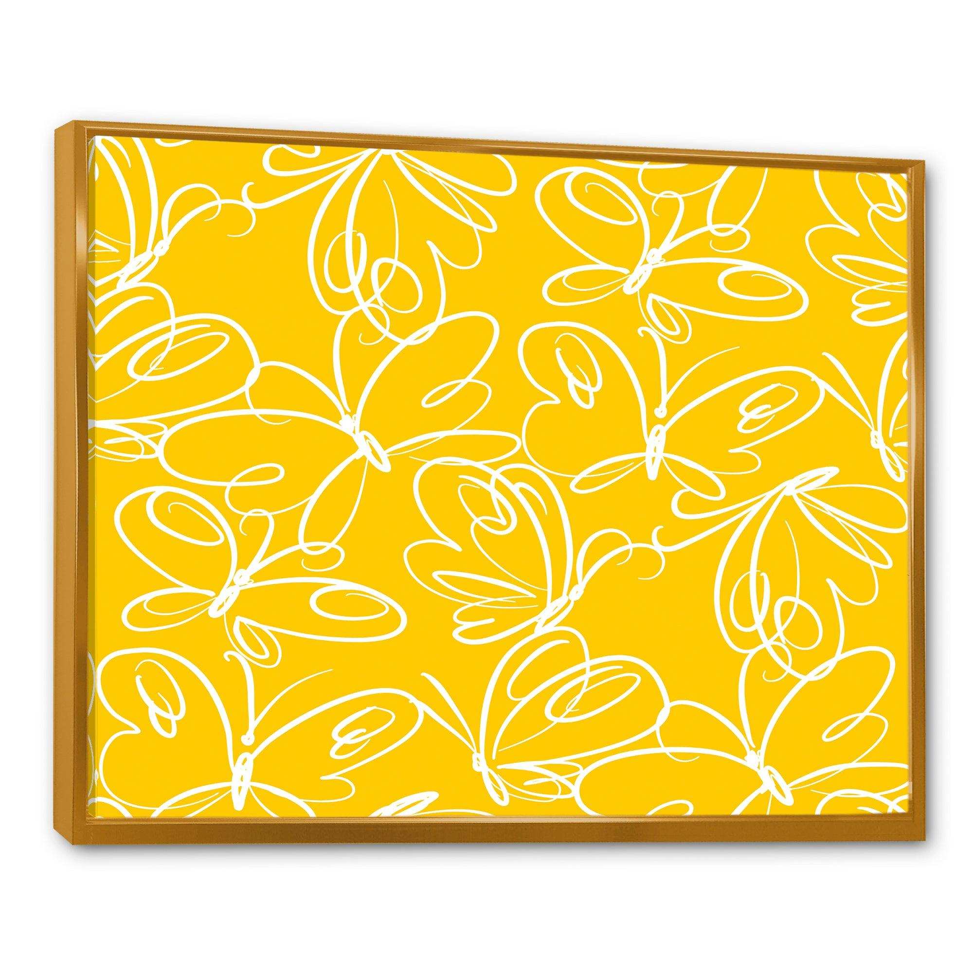 Butterflies hand drawn color pattern