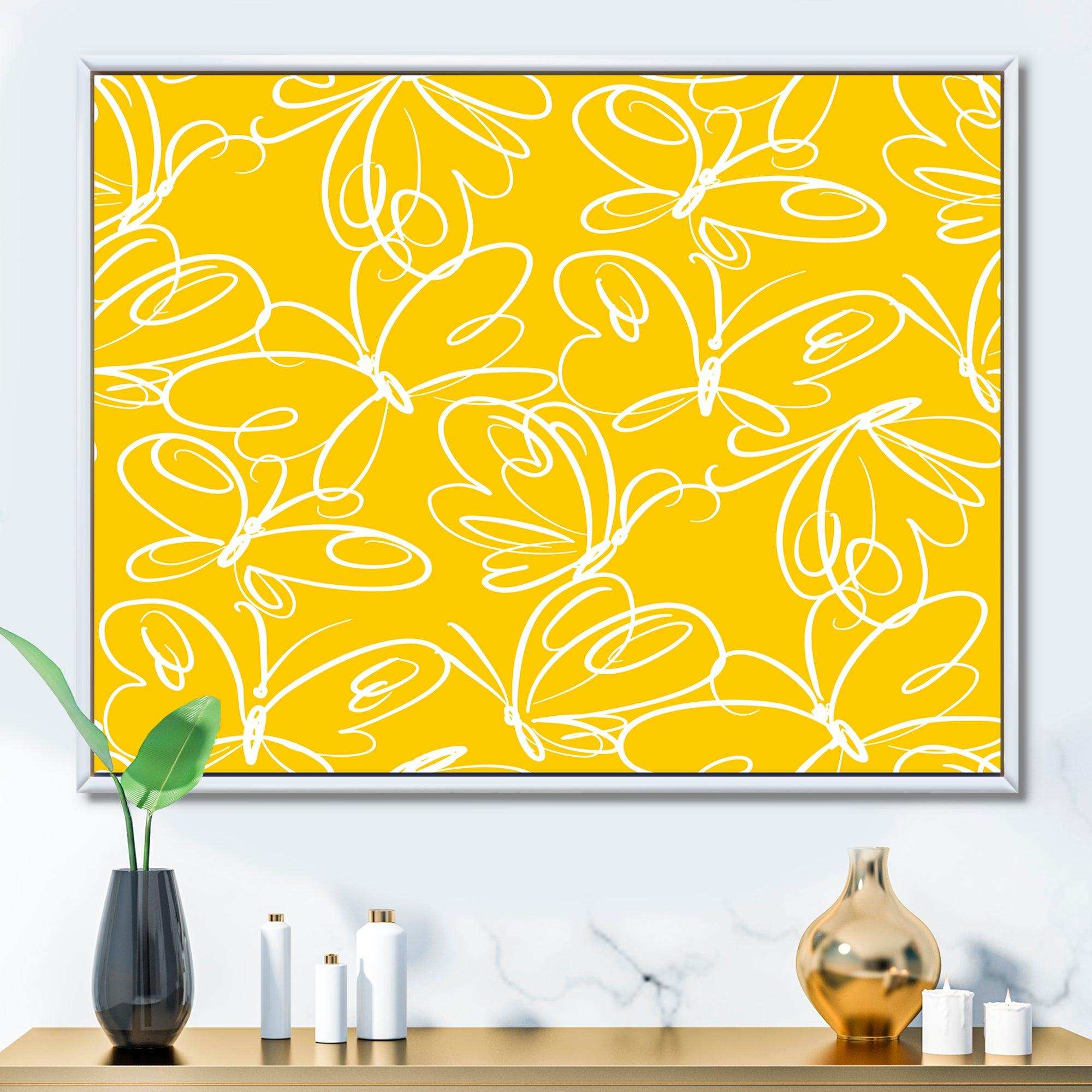 Butterflies hand drawn color pattern