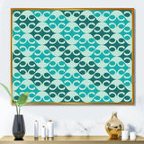 Abstract Retro Geometrical Design VI Framed Canvas Vibrant Gold - 1.5 Thick