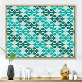 Abstract Retro Geometrical Design VI Framed Canvas Matte White - 1.5 Thick