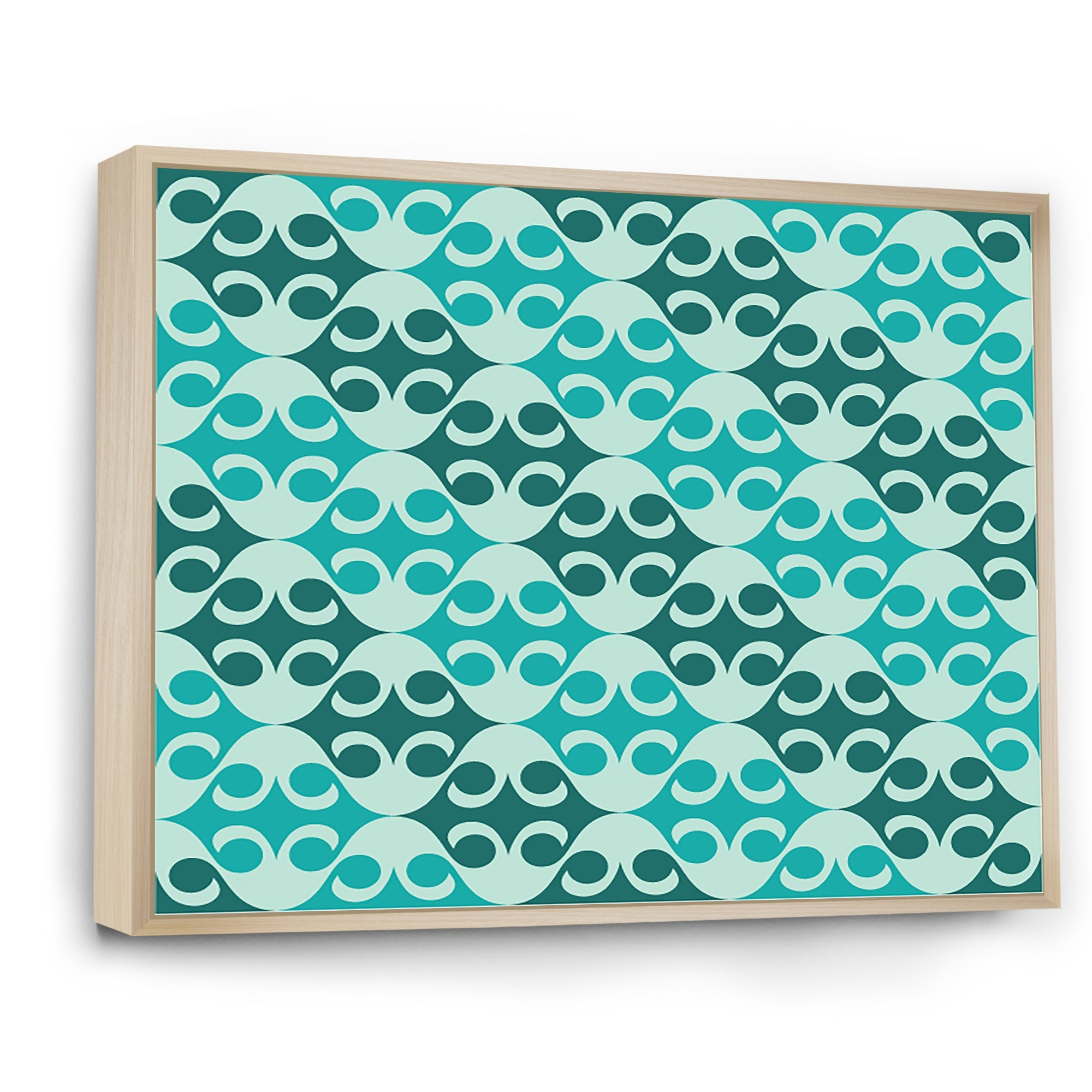 Abstract Retro Geometrical Design VI Framed Canvas Matte White - 1.5 Thick