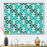 Abstract Retro Geometrical Design VI Framed Canvas Matte White - 1.5 Thick
