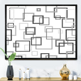 Abstract Retro Design II Framed Canvas Vibrant Black - 1.5 Thick
