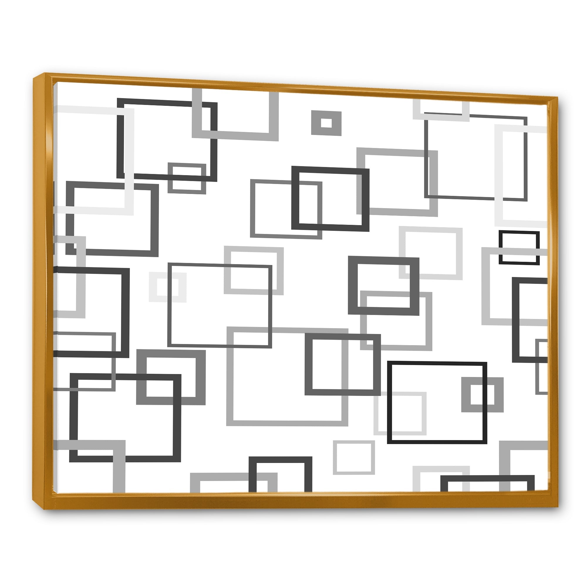 Abstract Retro Design II Framed Canvas Vibrant Gold - 1.5 Thick