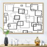 Abstract Retro Design II Framed Canvas Matte White - 1.5 Thick