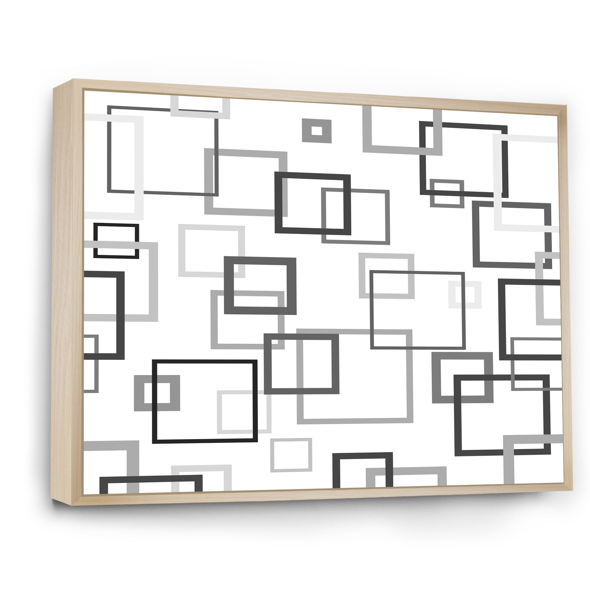 Abstract Retro Design II Framed Canvas Matte White - 1.5 Thick