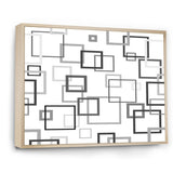 Abstract Retro Design II Framed Canvas Matte White - 1.5 Thick