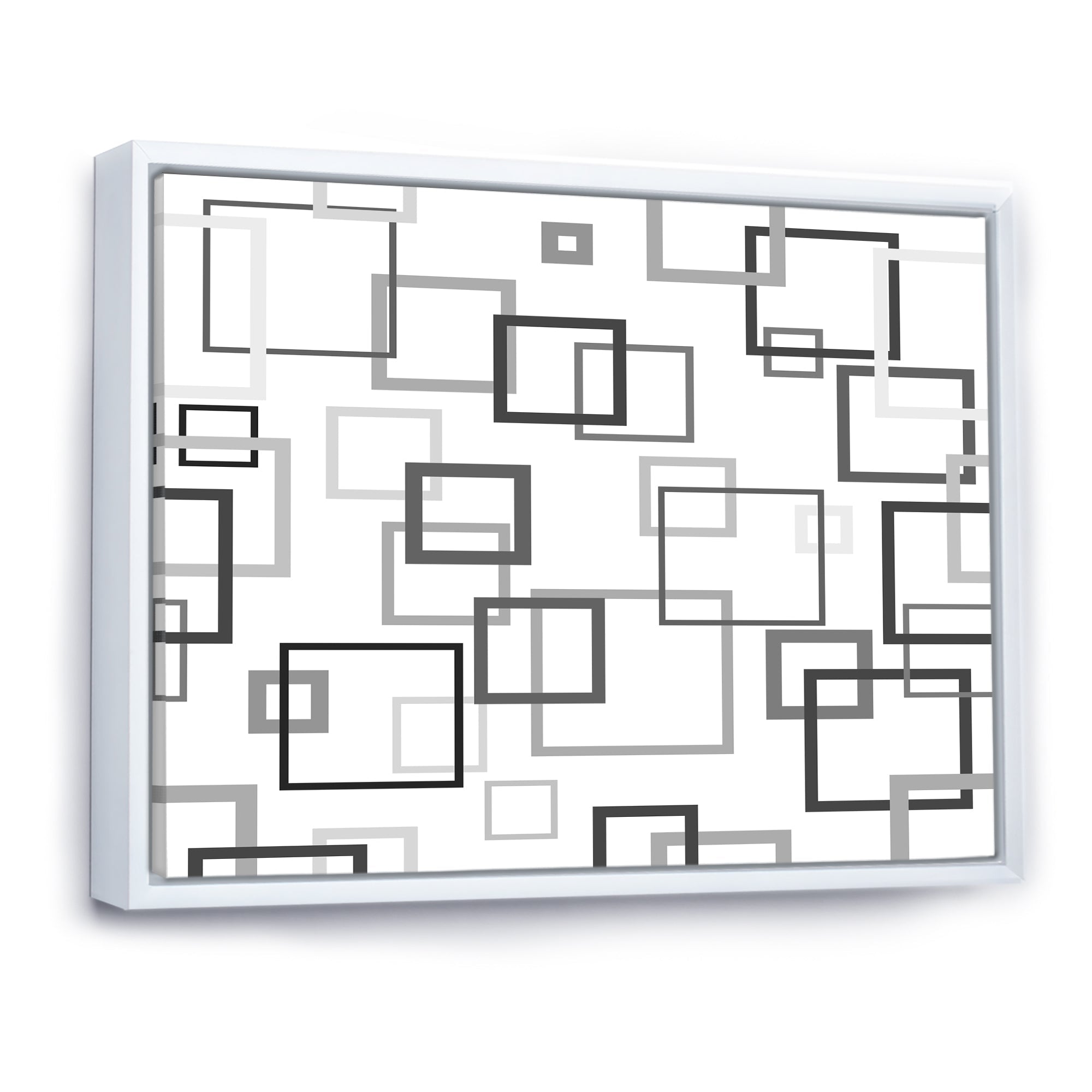 Abstract Retro Design II Framed Canvas Matte White - 1.5 Thick